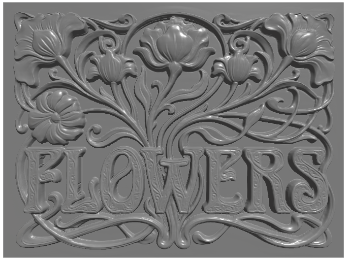 subject: flowers; style: Jugendstil; text: 'FLOWERS'